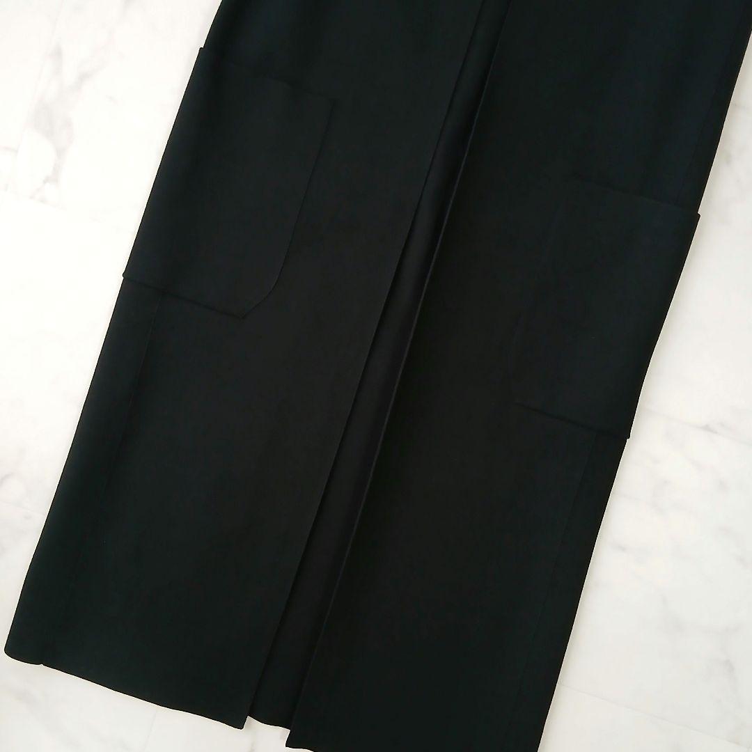 美品 シクラス 上質 シルクコットン ミラノリブ ニットジレ S ロング 黒