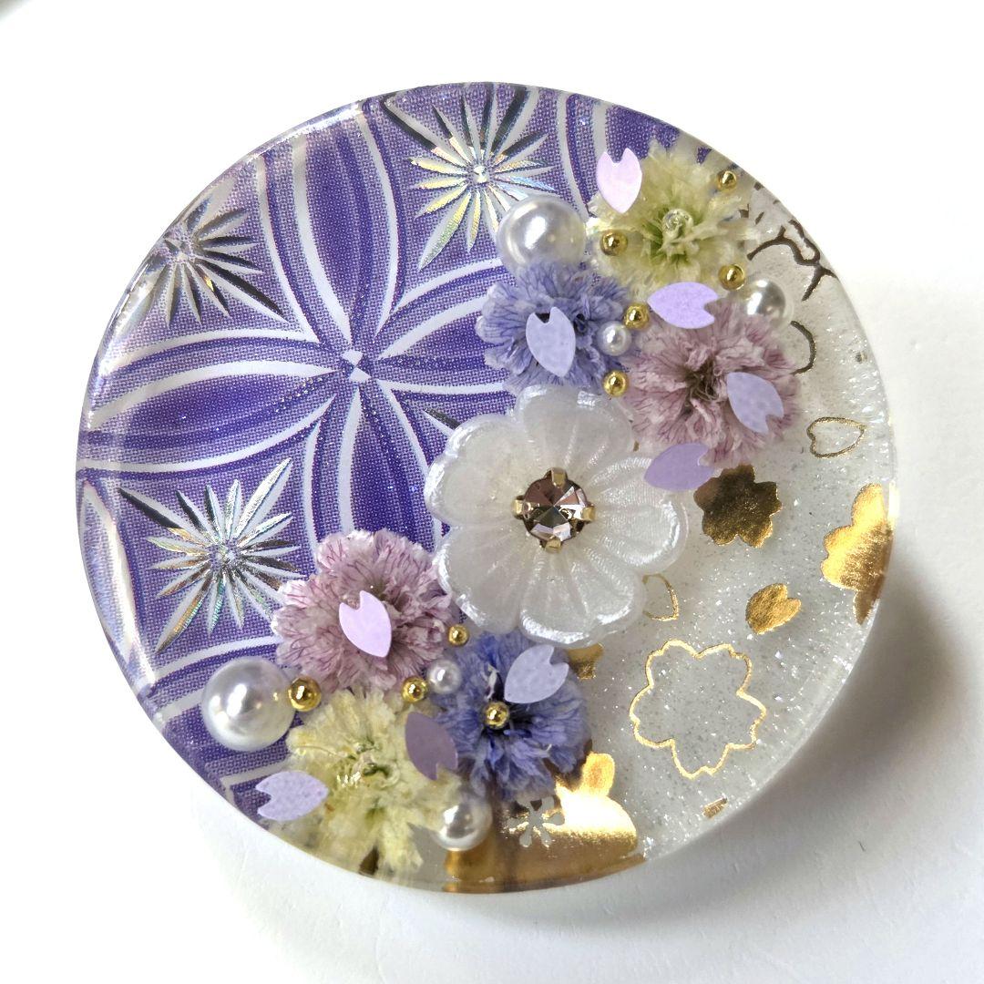 キラ　レジンヘアゴム　ヘアアクセサリー　丸　約３.5cm