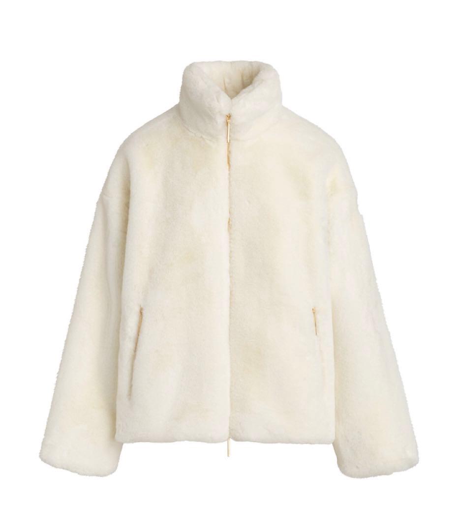 新品タグ☆エリ☆TATRASバルブラ エコファー　ボアブルゾン　ホワイト1