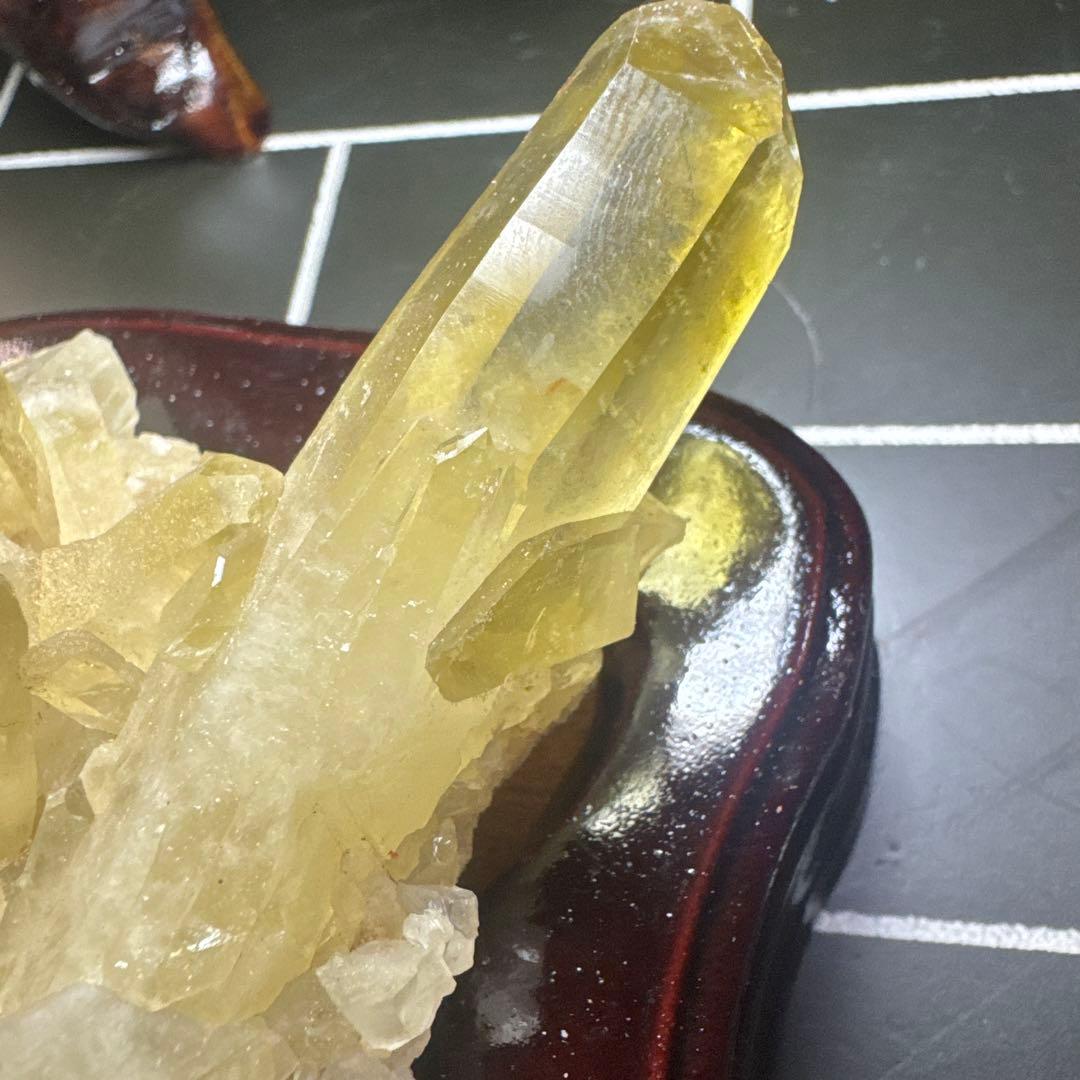 【高品質】天然シトリンクラスター 台座付 おまけ付