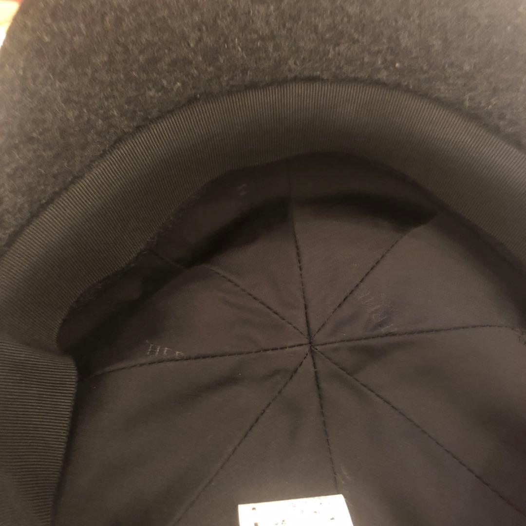 HERMES カシミヤキャスケット 57 ダークグレー