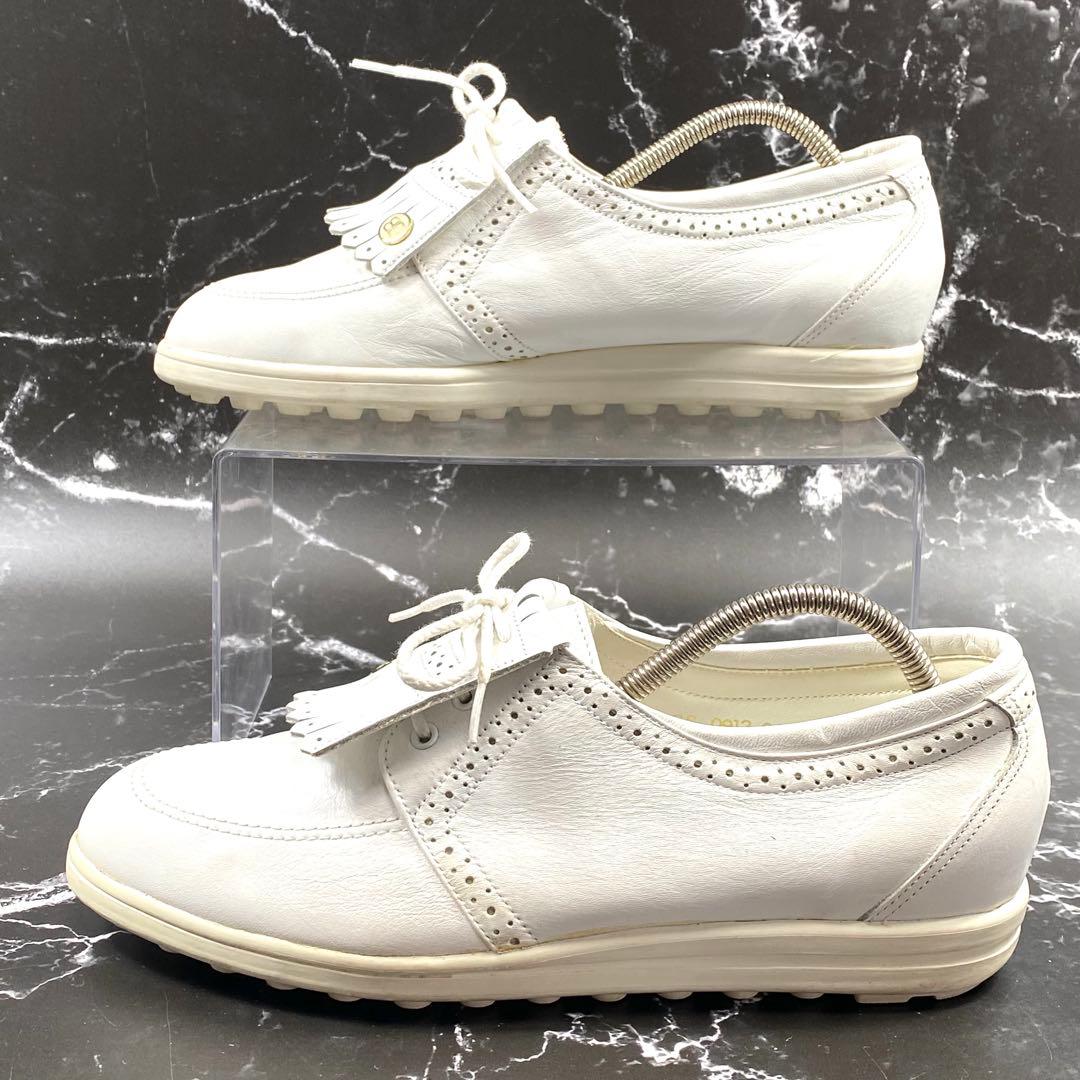 バレンシアガ スポーツ フリンジ付き ゴルフシューズ 白 レザー 24.5