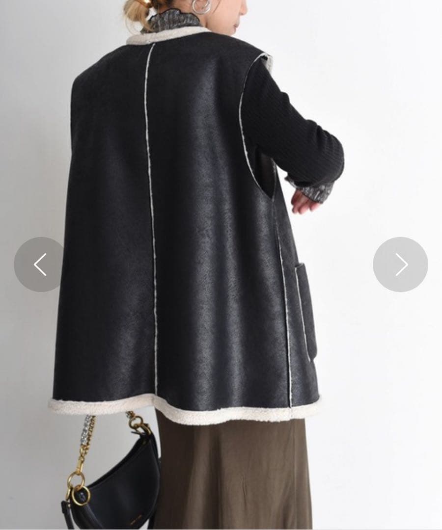 フェイクファー・スエードロングベスト　RADIATE