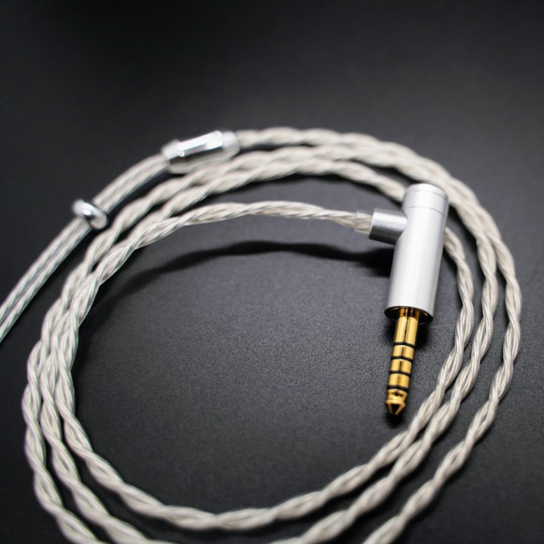 ついに7N 超冷凍製単結晶銅銀メッキ最高スペックケーブルIE900用/4.4mm