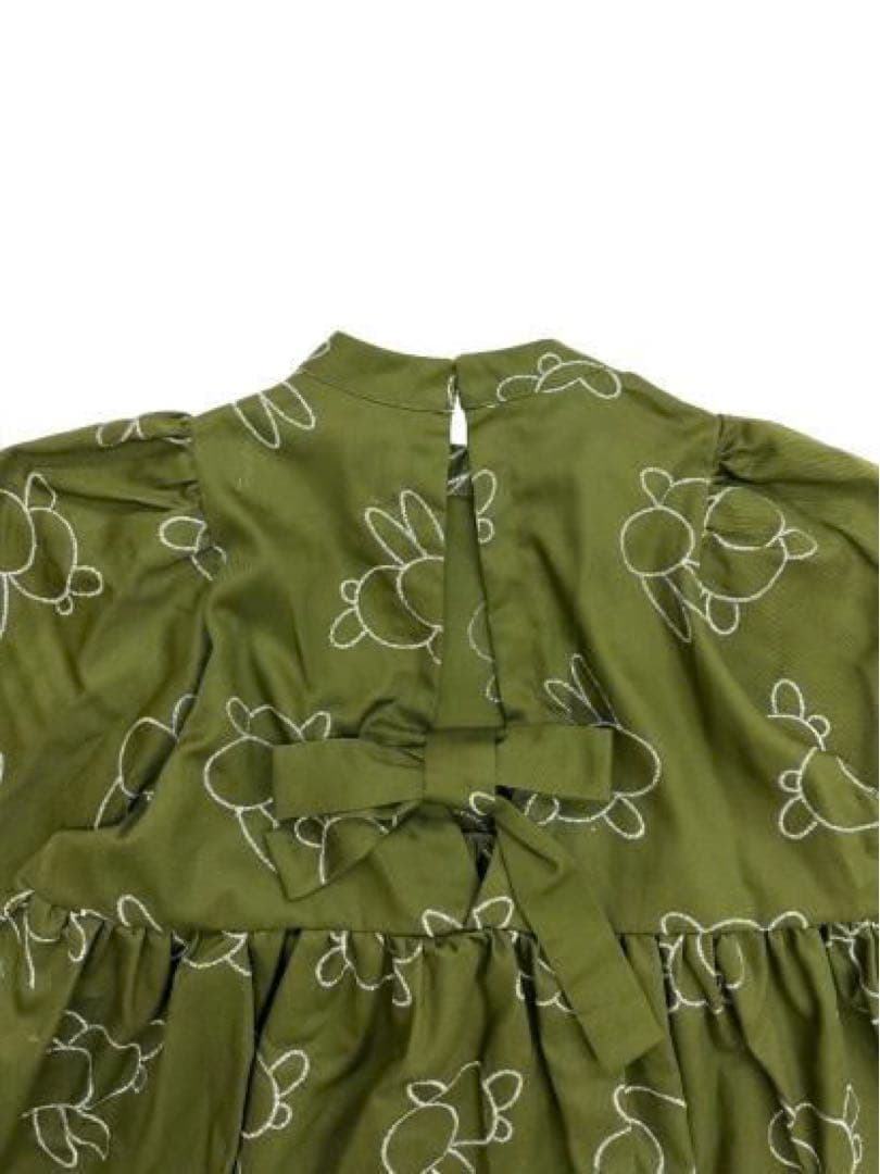 セール⚫︎UNIONINI⚫︎カーキにシルバーのうさぎのトップス 10/12Y