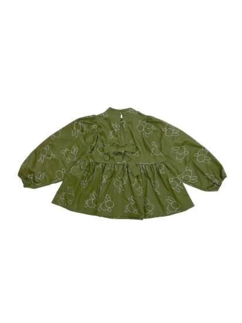 セール⚫︎UNIONINI⚫︎カーキにシルバーのうさぎのトップス 10/12Y