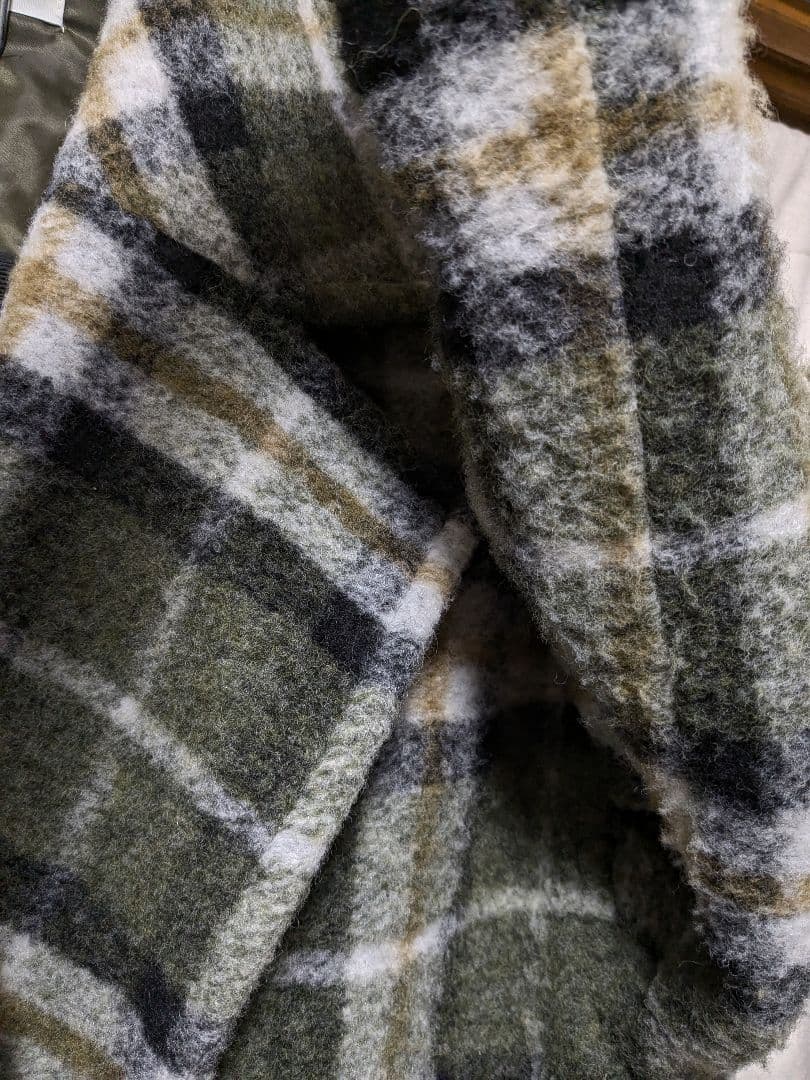 中古　アングリッド　スライバーチェスターロングコート　チェック　Sサイズ