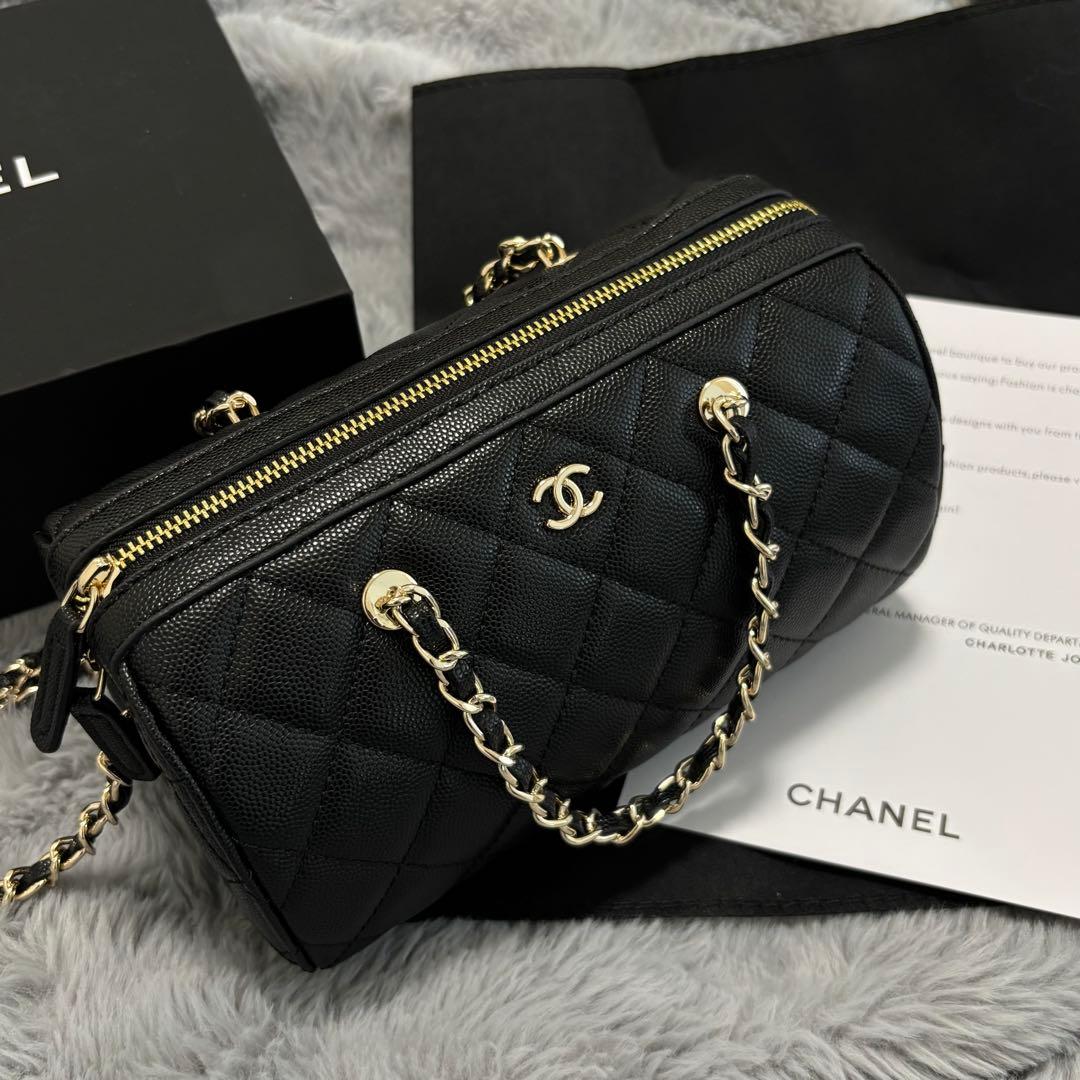 CHANEL ボストンバッグ ショルダーバッグ ハンドバッグ キャビアスキン