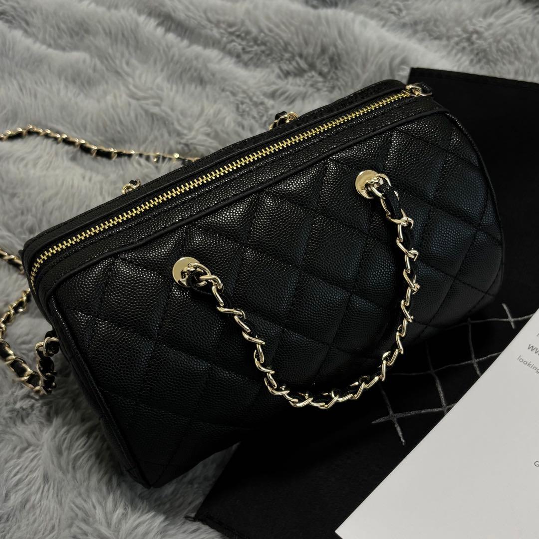 CHANEL ボストンバッグ ショルダーバッグ ハンドバッグ キャビアスキン