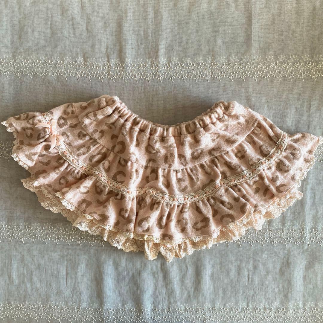 LIZ LISA スカパン　ミニスカート　フリル　起毛 ヒョウ柄　ピンク