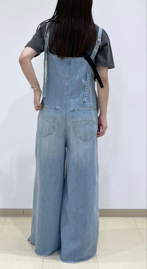 値下げ　ADAM ET ROPE　デニム　ロンパース　サロペット