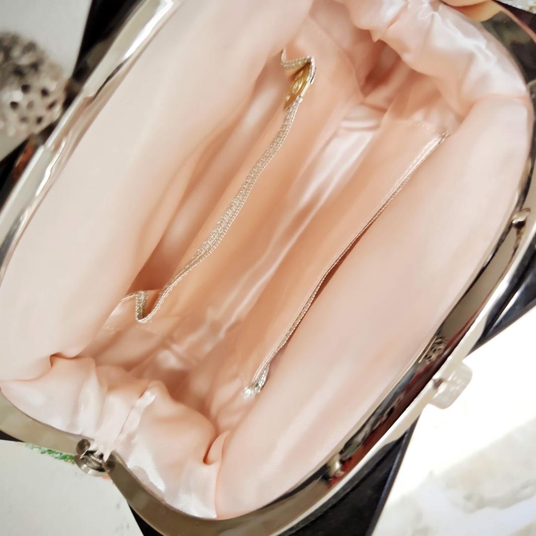 ★【はしもと】皇室御用達 大正ロマン-昭和レトロガマ口 ビーズバッグ カラフル