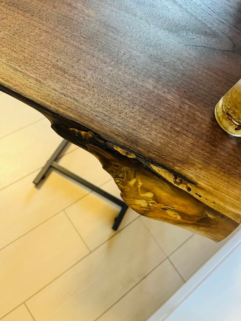 ブラックウォールナット　一枚板テーブル　ローテーブル ソファテーブル