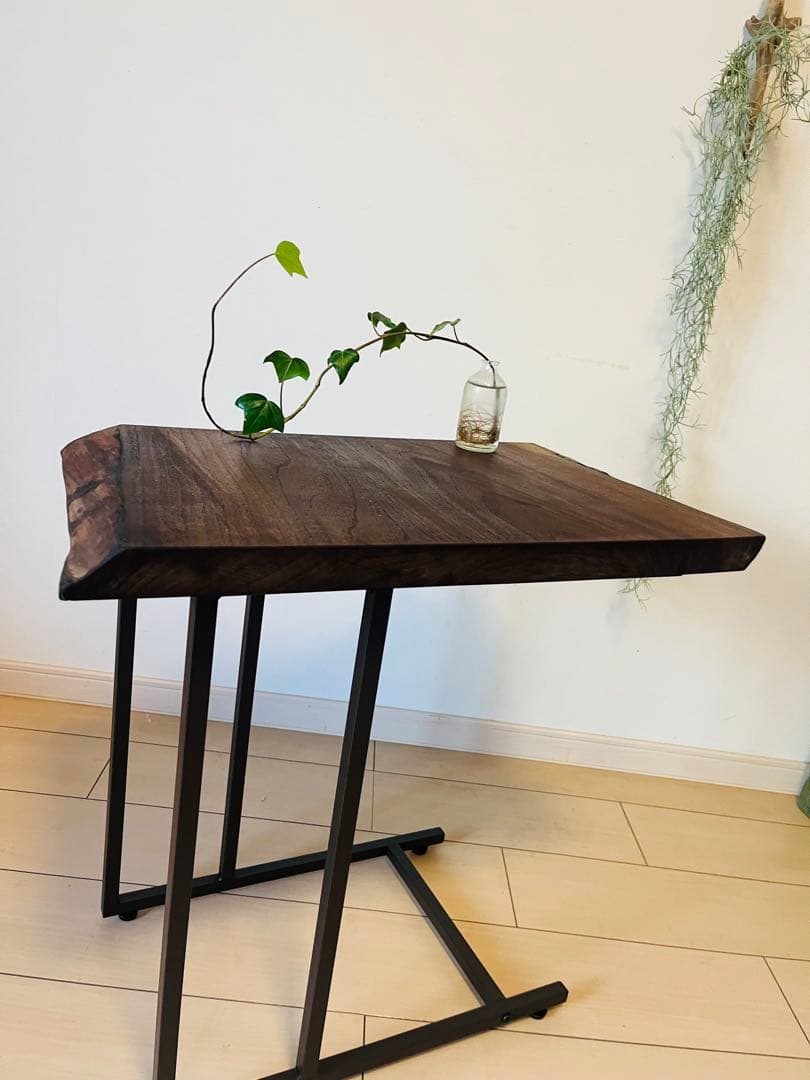 ブラックウォールナット　一枚板テーブル　ローテーブル ソファテーブル