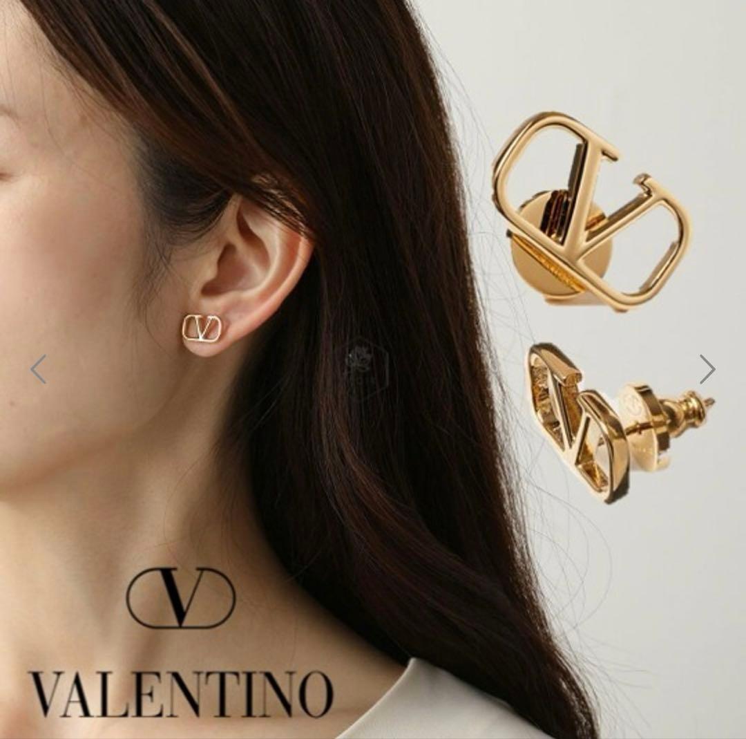 【正規品、美品】VALENTINO Vロゴ メタル ピアス
