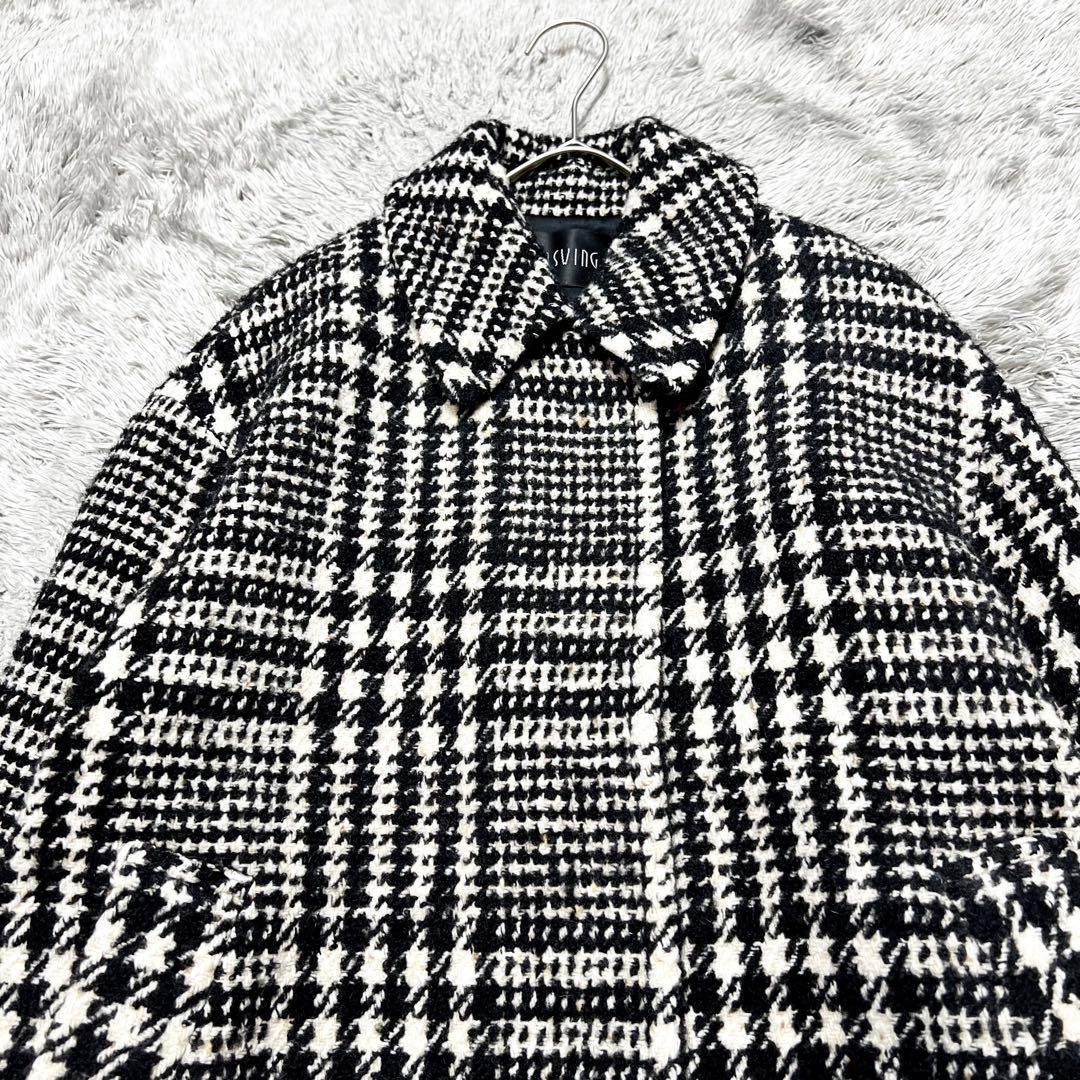 SWINSWING アルパカ混 千鳥格子 チェスターコート L相当　美品