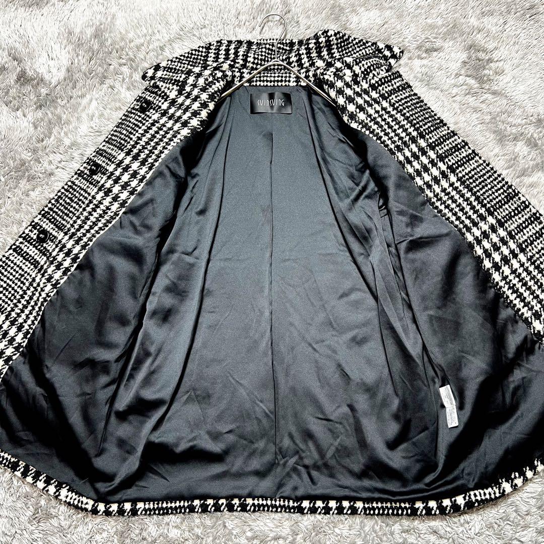 SWINSWING アルパカ混 千鳥格子 チェスターコート L相当　美品