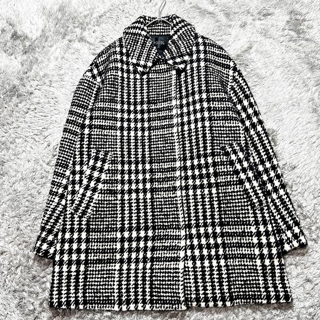 SWINSWING アルパカ混 千鳥格子 チェスターコート L相当　美品