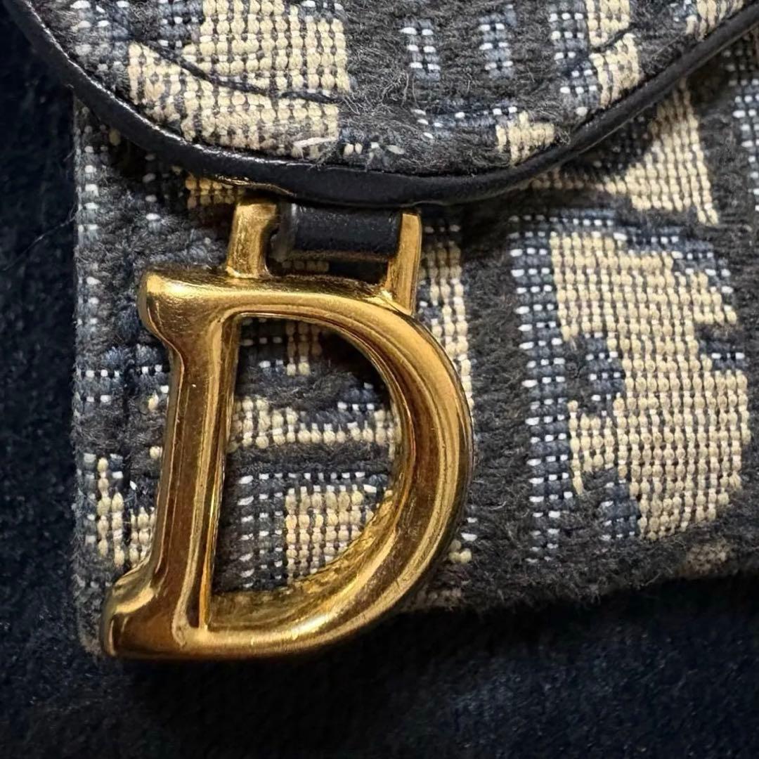 Dior サドル ウォレット ミニ財布 三つ折り ネイビー