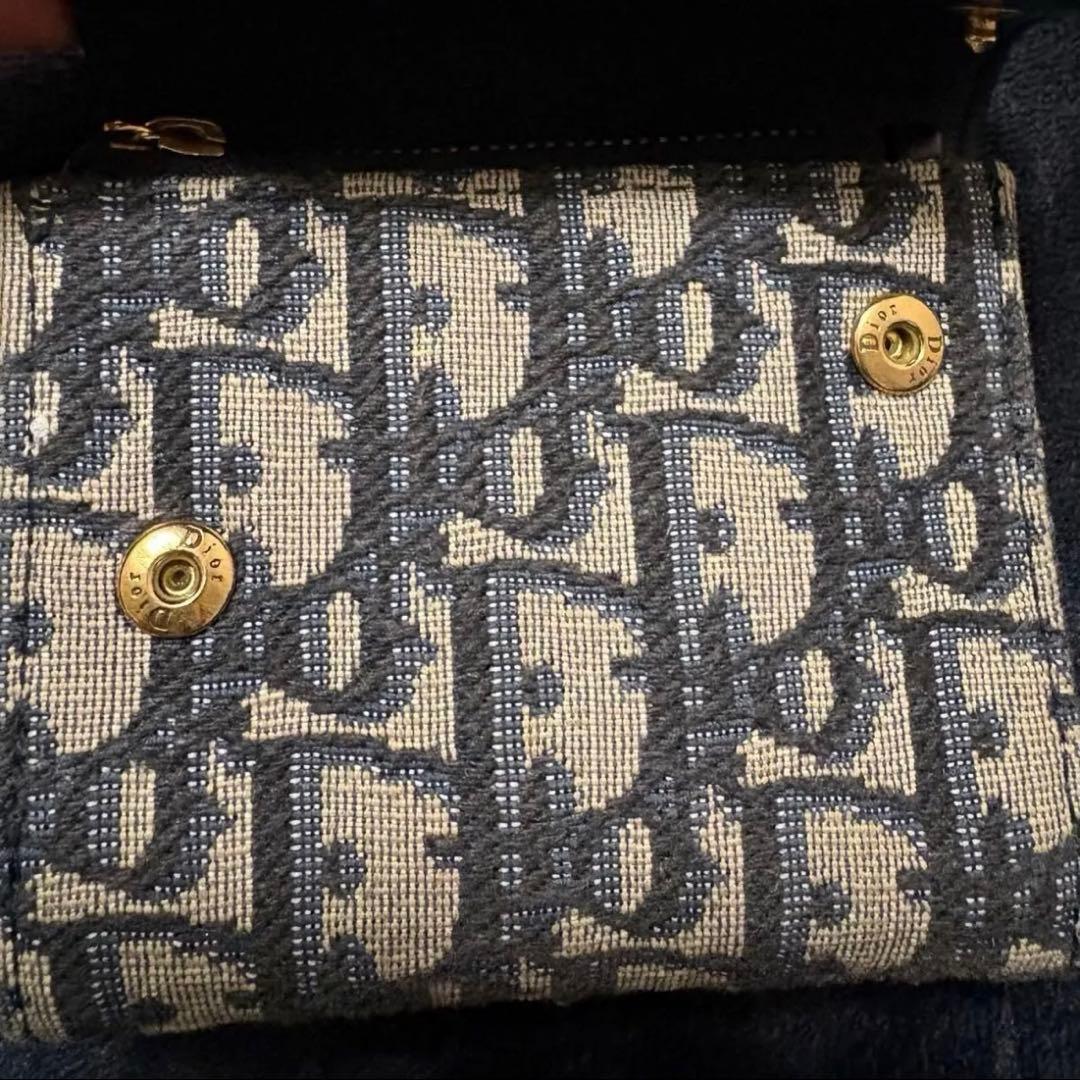 Dior サドル ウォレット ミニ財布 三つ折り ネイビー
