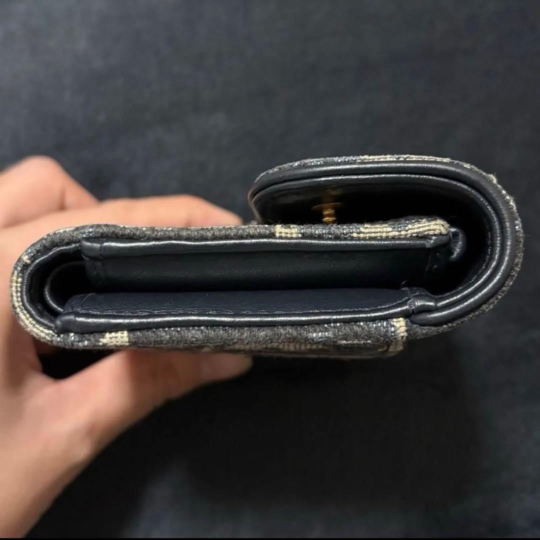 Dior サドル ウォレット ミニ財布 三つ折り ネイビー
