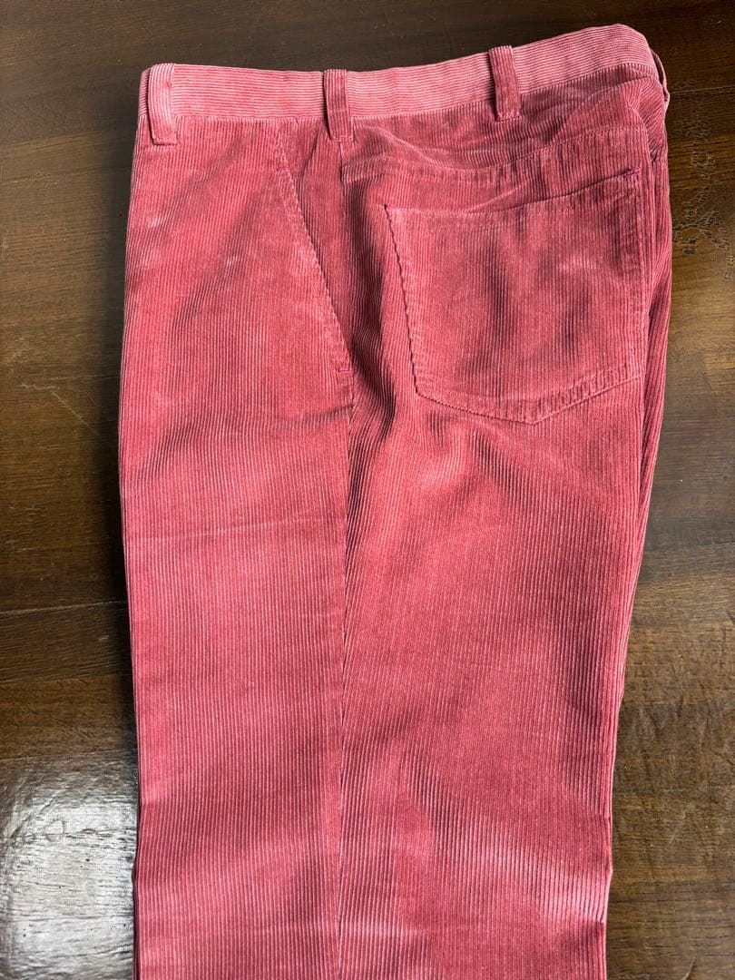 Attolini サーモンピンク　コーデュロイ スラックス