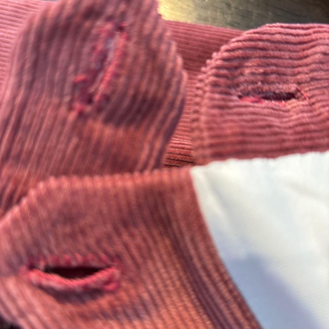 Attolini サーモンピンク　コーデュロイ スラックス