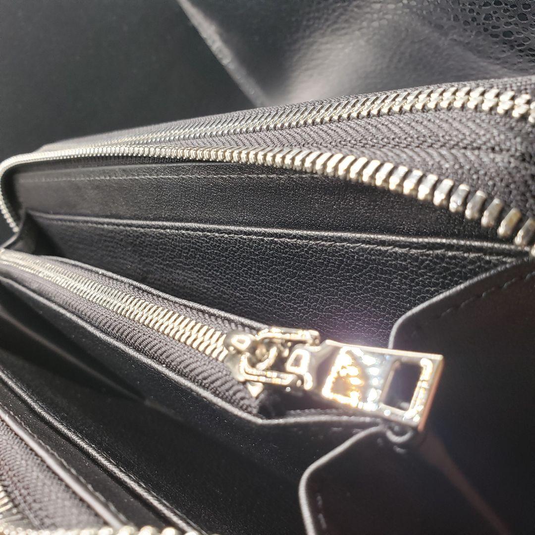 【新品未使用】シャムワニ革　長財布　人気のダブルファスナー