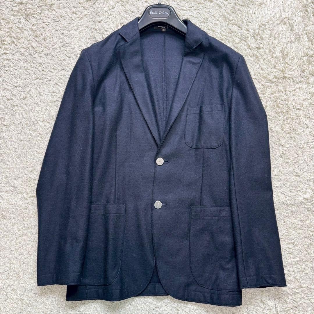 銀ボタン 刻印入り◎マッキントッシュロンドン 紺ブレ アンコン ウール メンズM