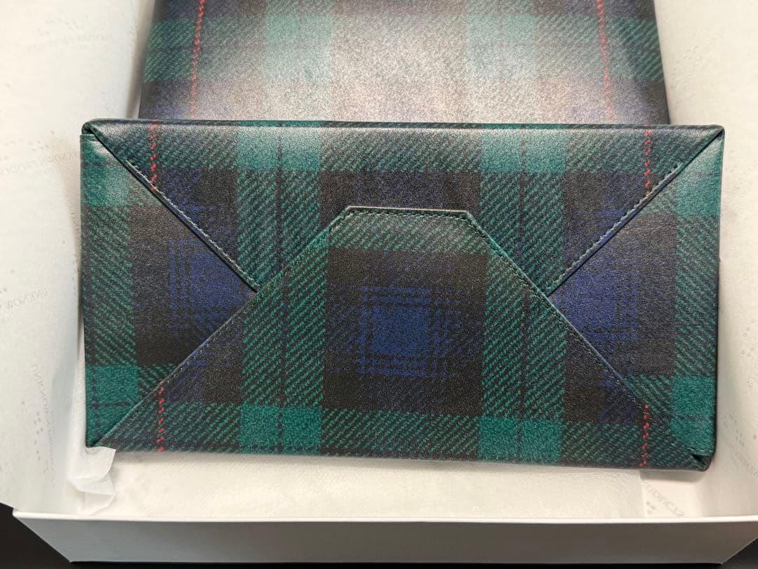 UNKNOWN PRODUCTS レザーペーパーバッグ(小) ブラックウォッチ柄