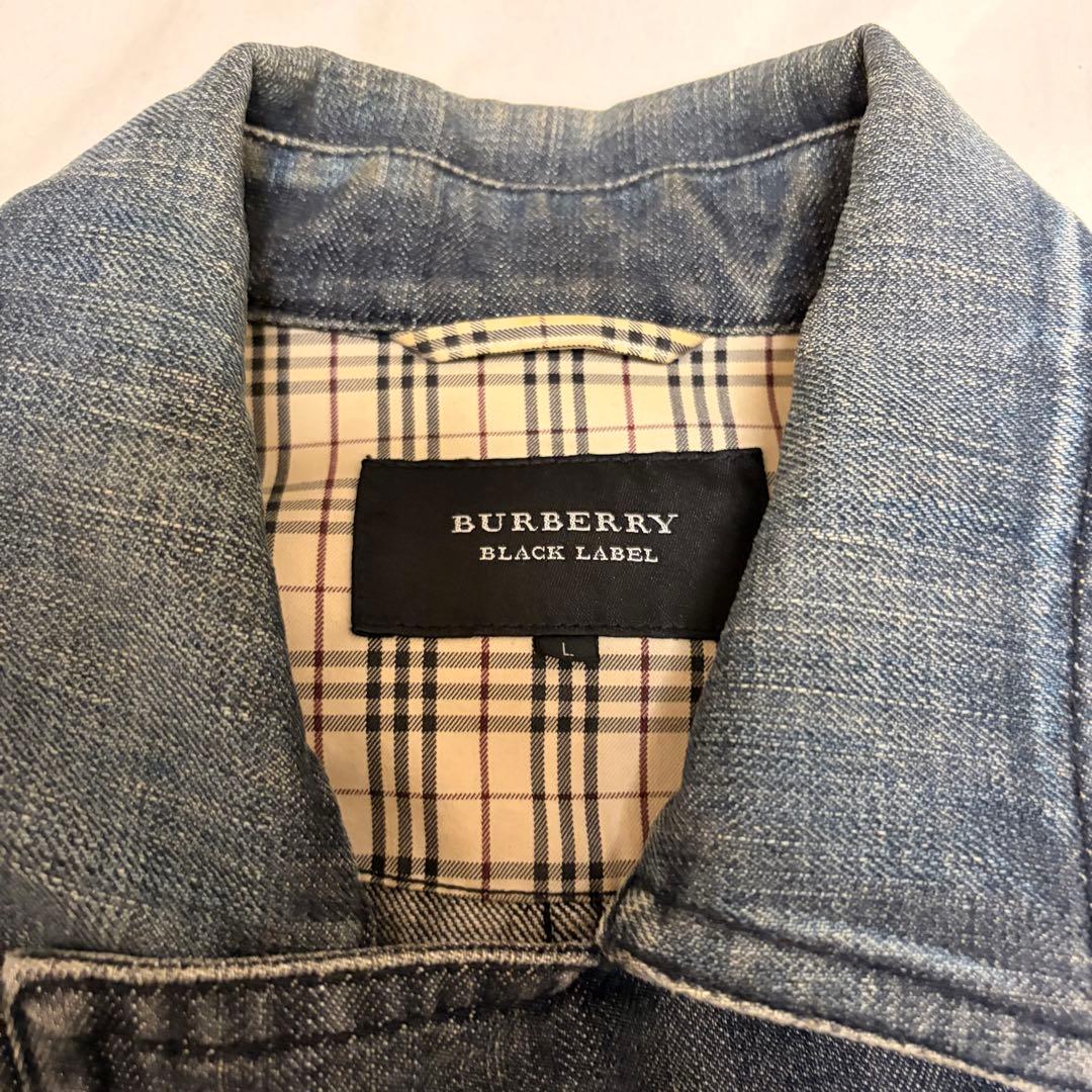 【希少】Burberry Black label デニム ライダース