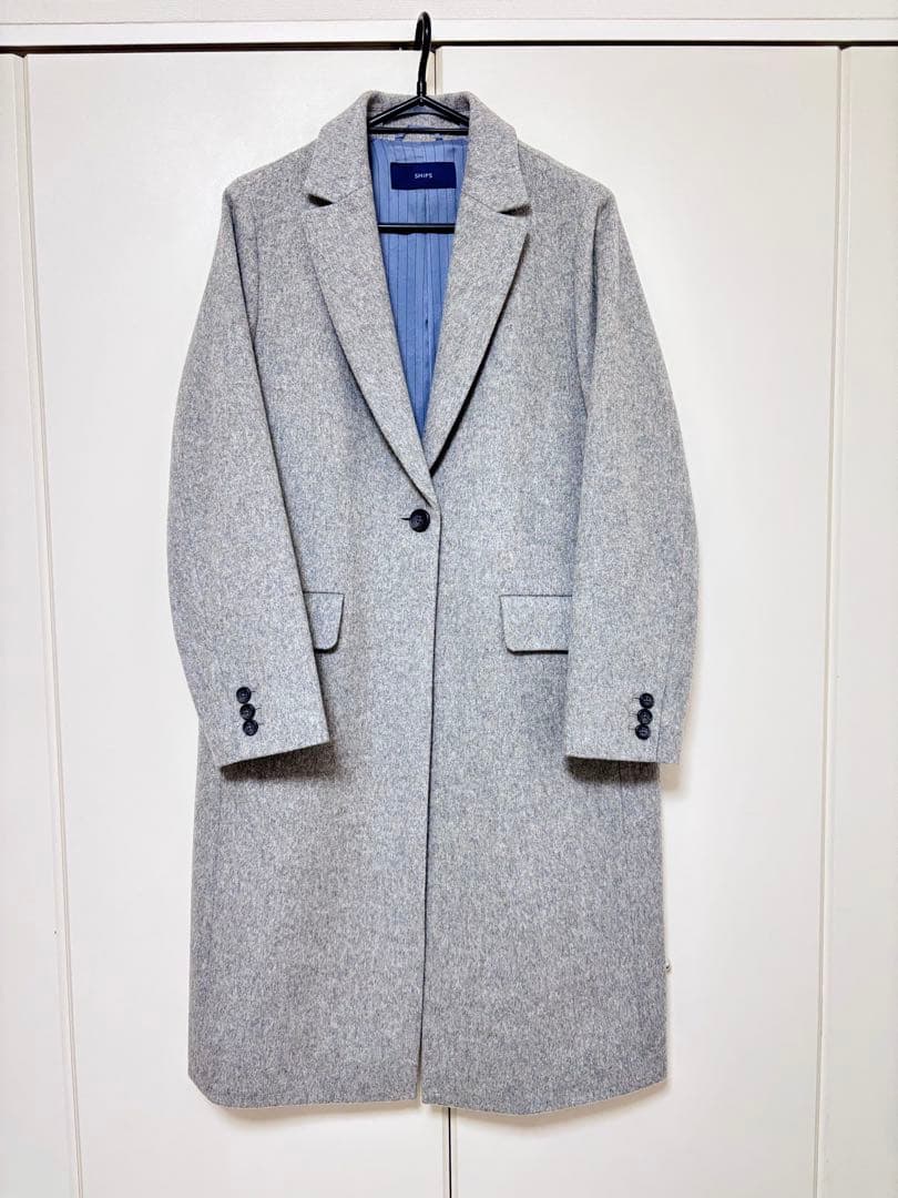 SHIPS グレー チェスターコート 36