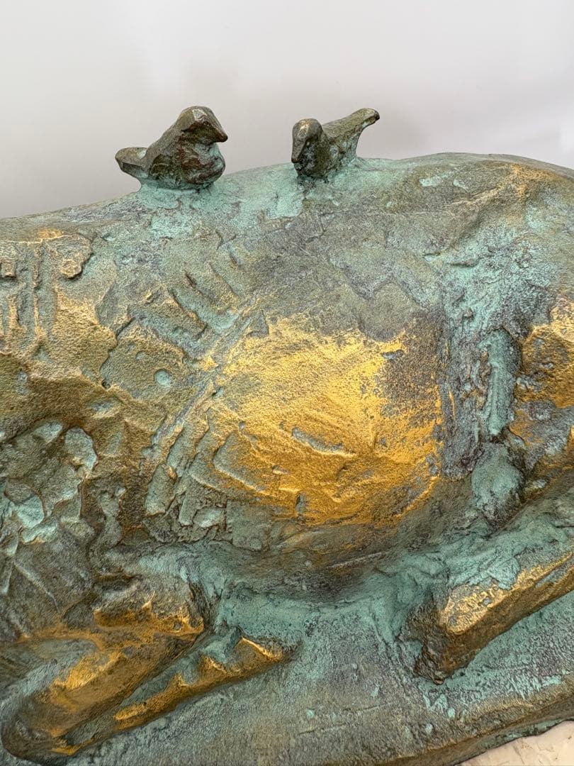 北村西望　置物　平和　干支　銅像　丑　牛　干支　1973年　彫刻