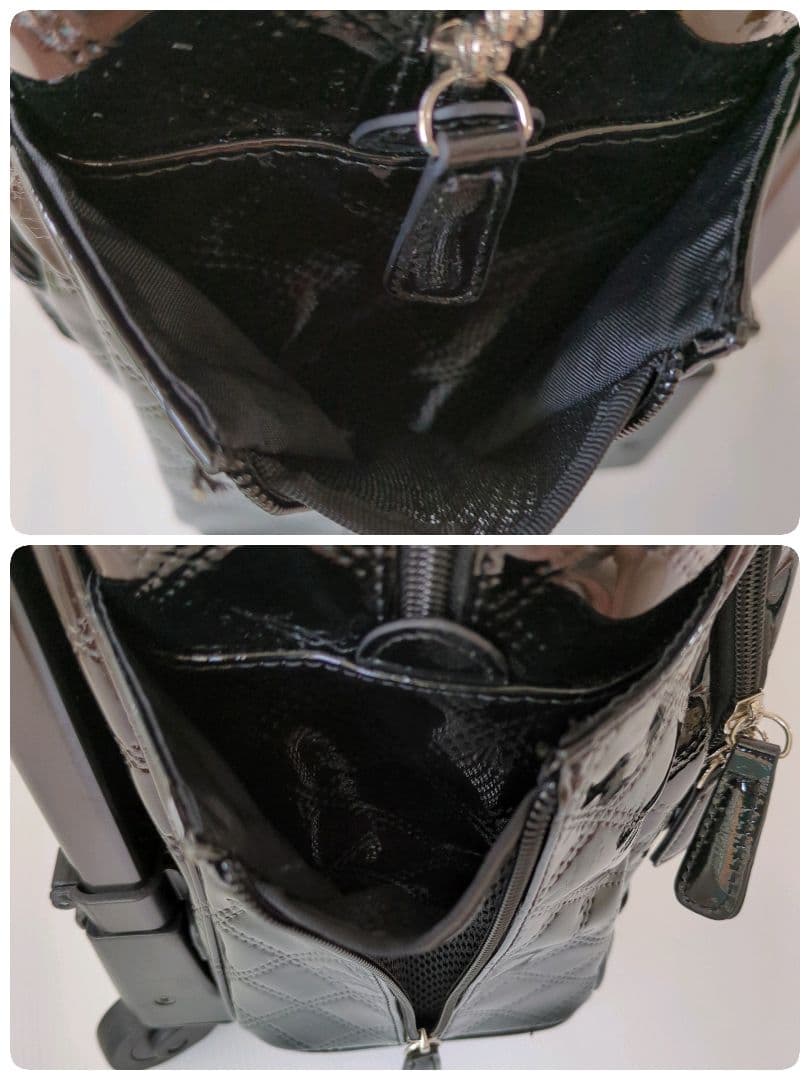 【美品】SWANY キャリーケース　キルティング　エナメル調　多収納　機内持込み