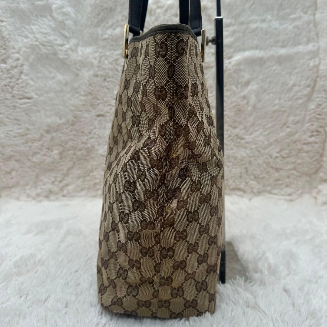✨美品✨グッチ　トートバッグ　GG柄　GGキャンバス　金具　キャンバス　ベージュ
