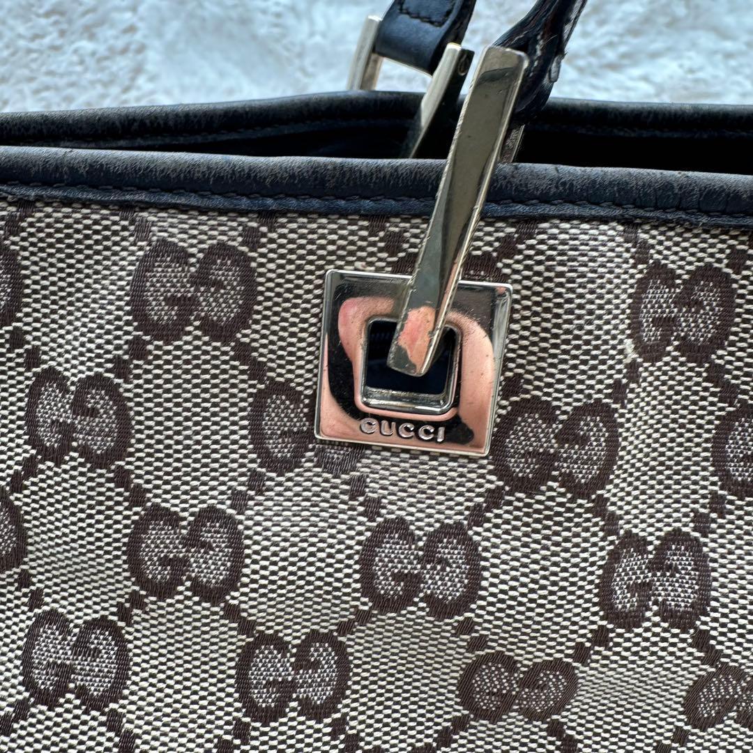 ✨美品✨グッチ　トートバッグ　GG柄　GGキャンバス　金具　キャンバス　ベージュ