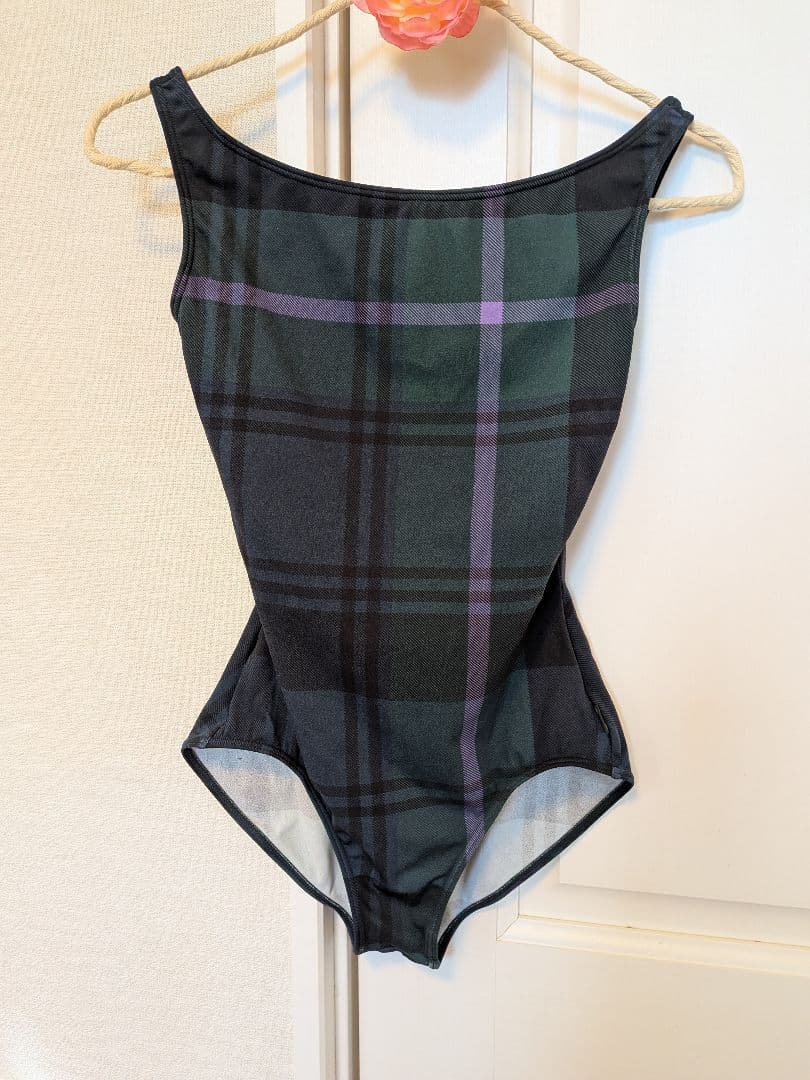 チェック柄ノースリーブレオタード