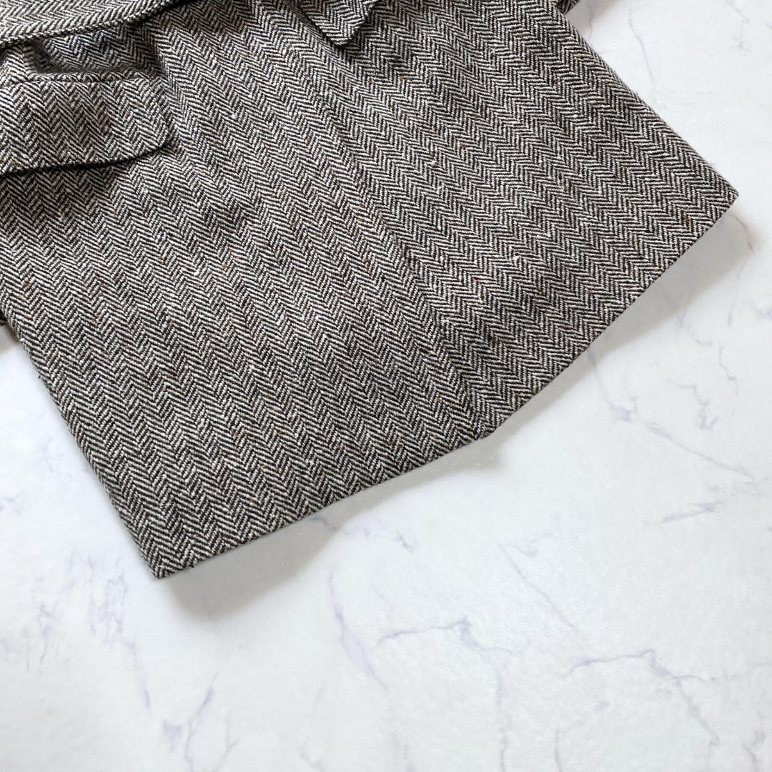 美品✨マディソンブルー ヘリンボーン ツイード生地 ガウンコート 00