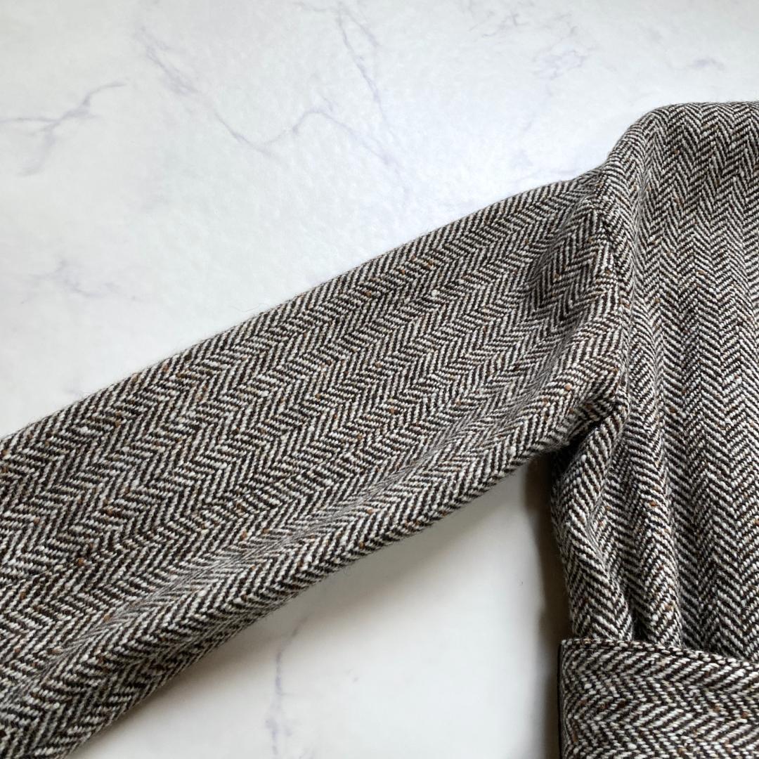 美品✨マディソンブルー ヘリンボーン ツイード生地 ガウンコート 00