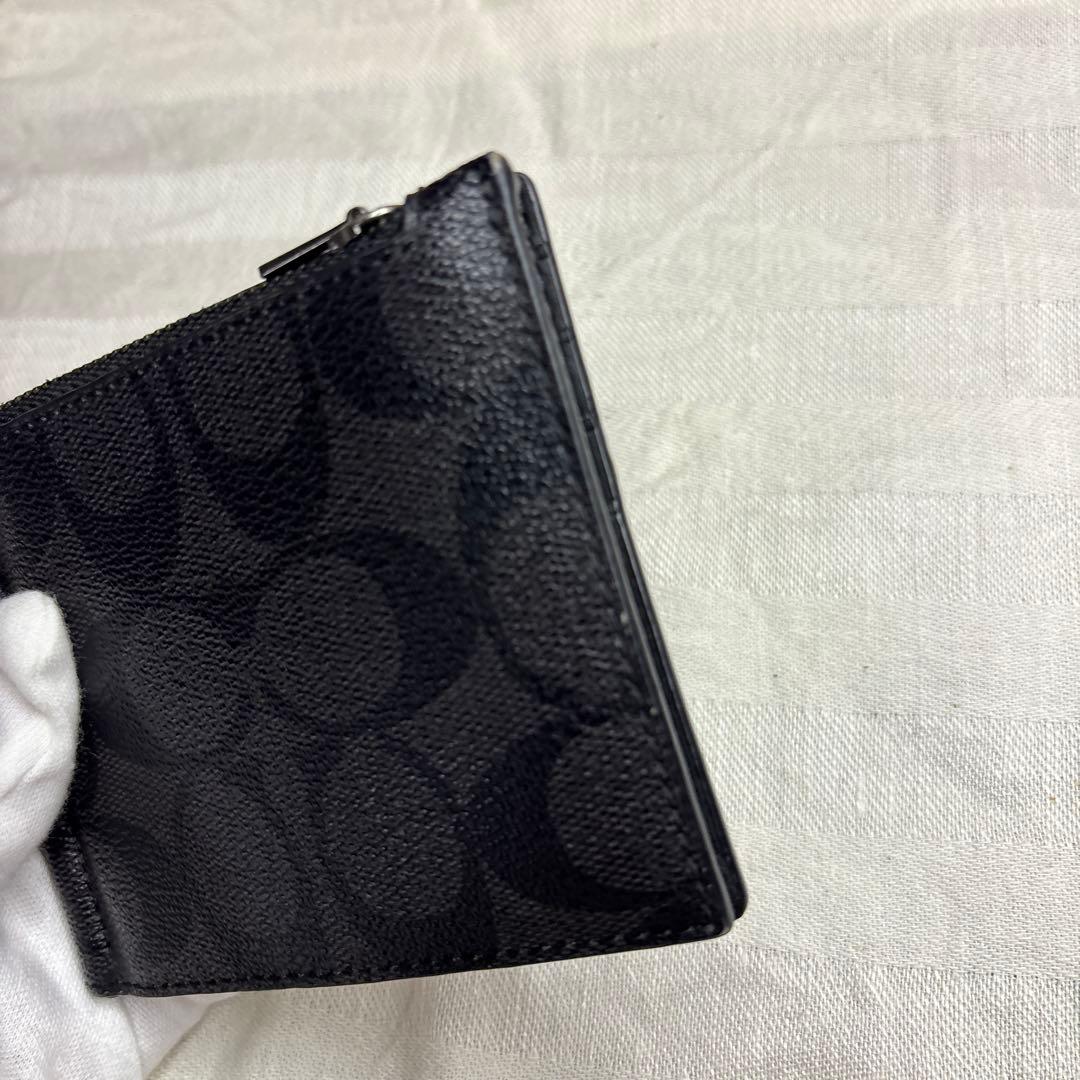 未使用♡COACHコーチシグネチャーマネークリップ折り財布