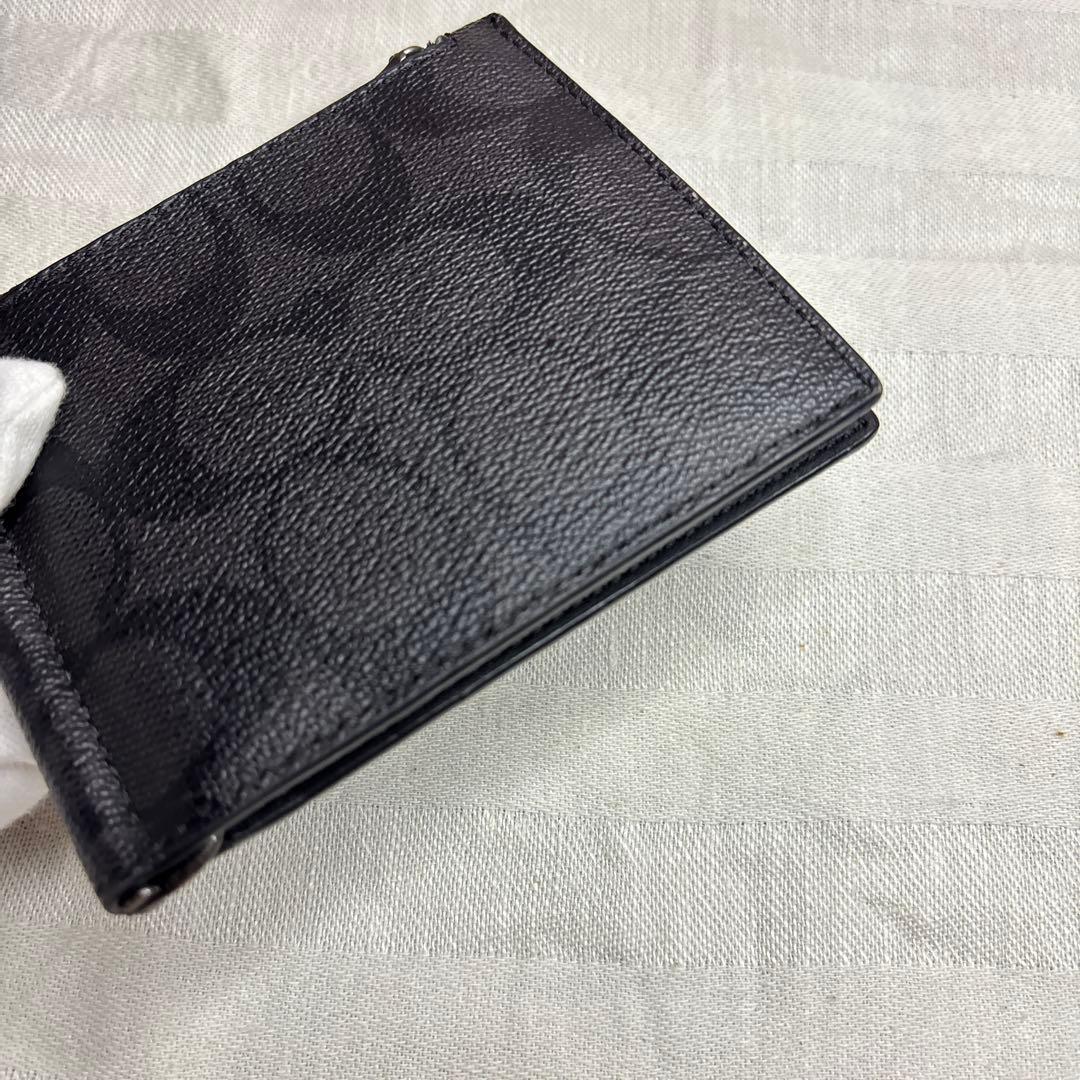 未使用♡COACHコーチシグネチャーマネークリップ折り財布