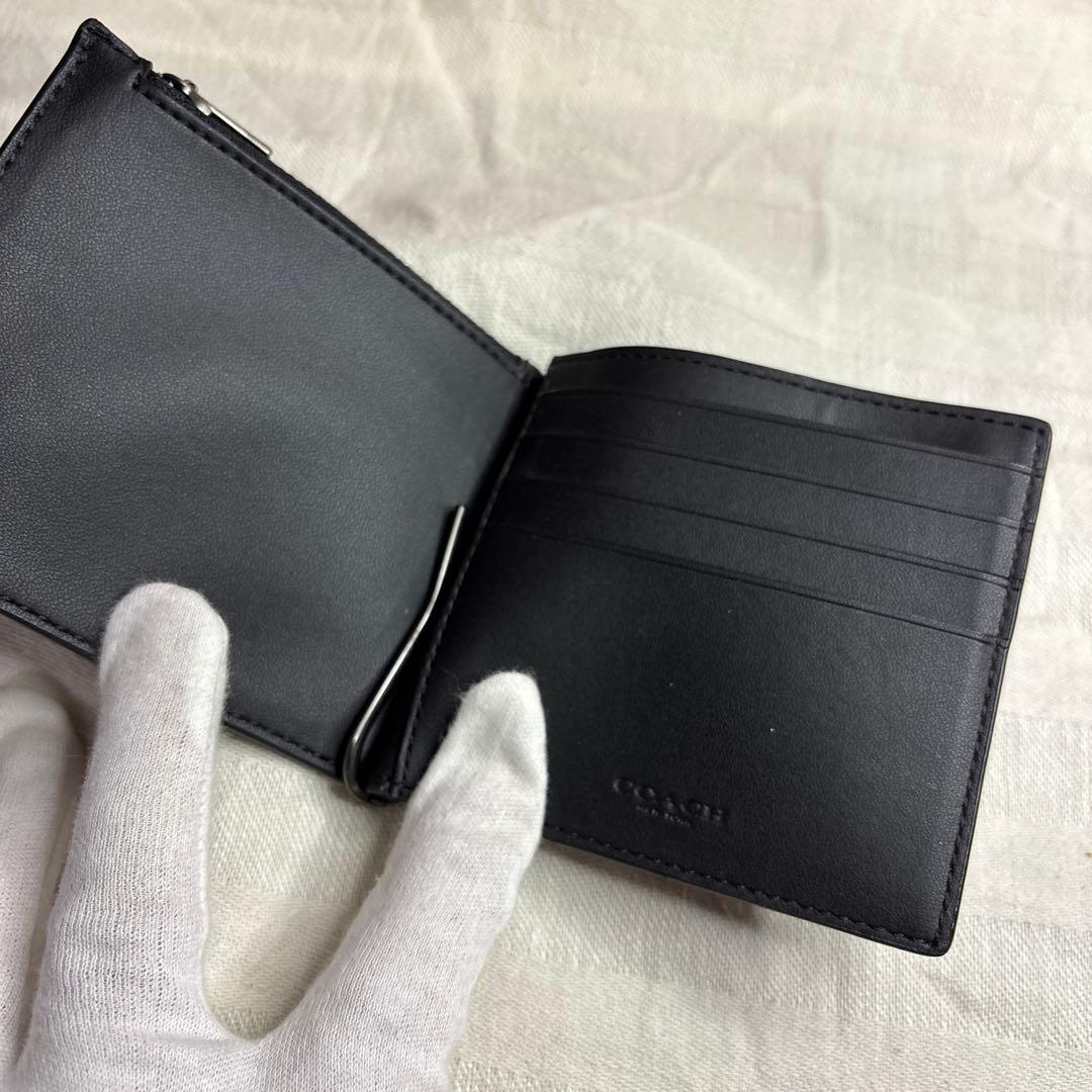 未使用♡COACHコーチシグネチャーマネークリップ折り財布