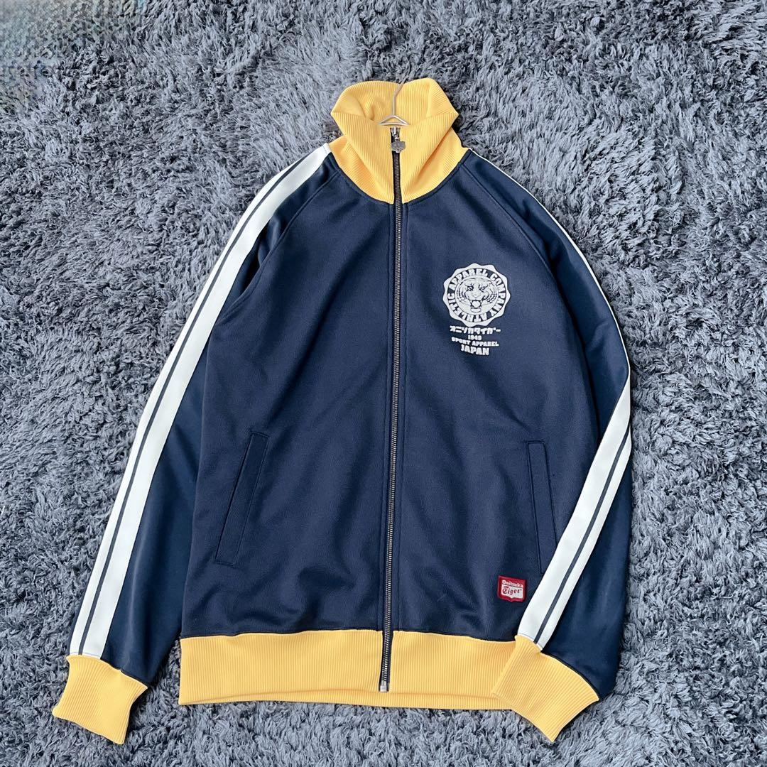 人気デザイン！オニツカタイガー 刺繍 見返り虎 サイドライン ジャージ ジップ