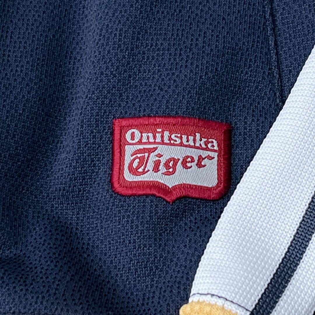 人気デザイン！オニツカタイガー 刺繍 見返り虎 サイドライン ジャージ ジップ