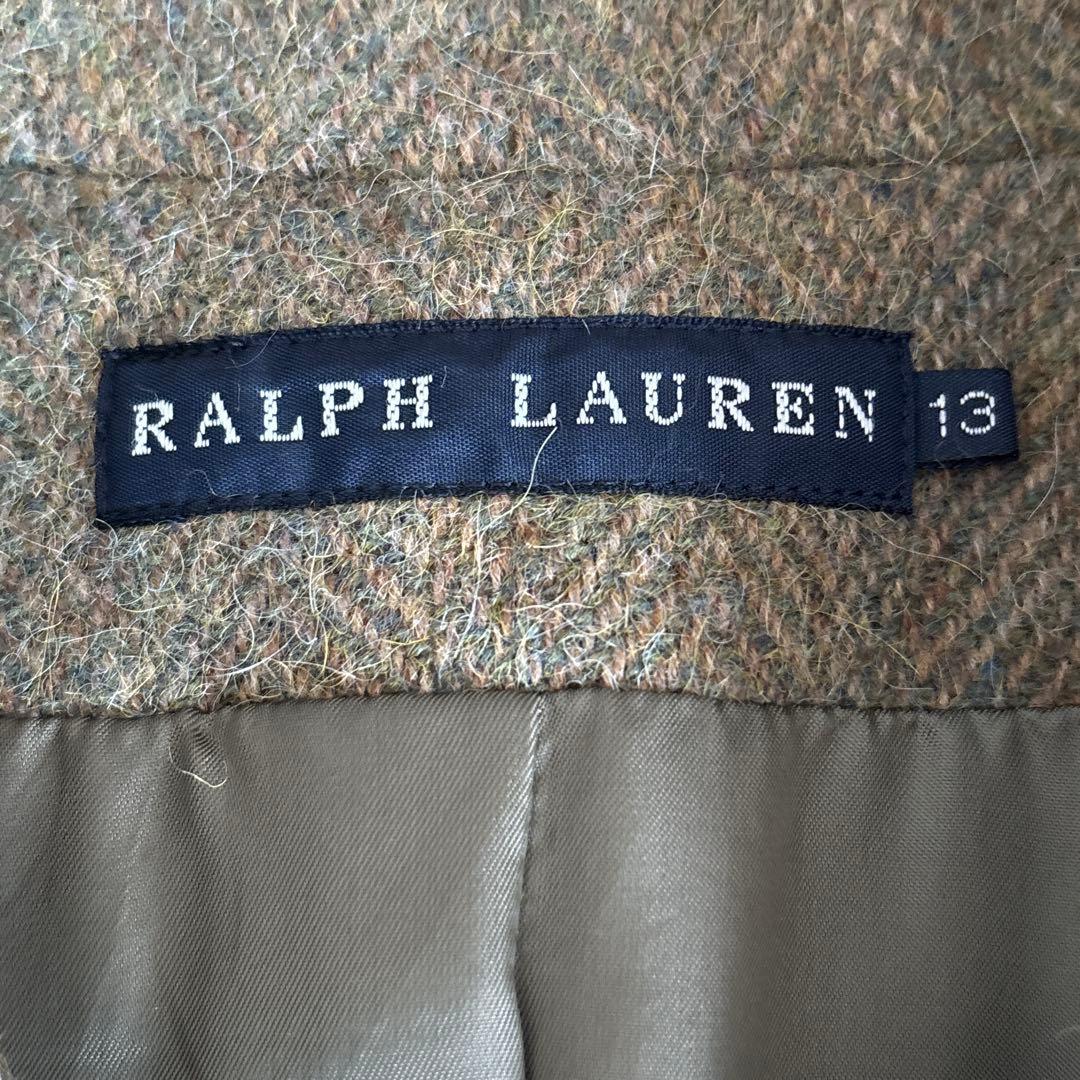 ✨アルパカ混✨ラルフローレン　ダブルテーラードジャケット ツイード ヘリンボーン