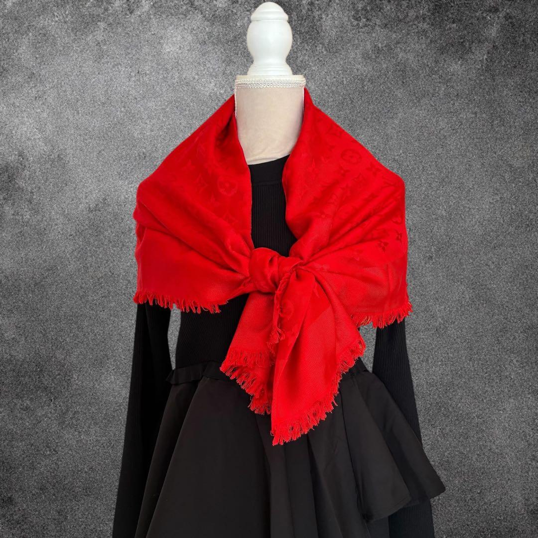 シルク混 ルイヴィトン ストール スカーフ モノグラム LOUISVUITTON