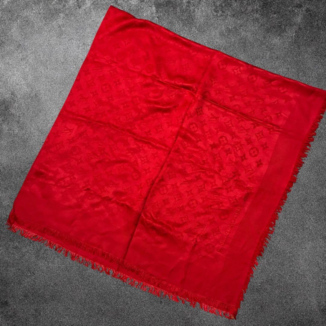 シルク混 ルイヴィトン ストール スカーフ モノグラム LOUISVUITTON