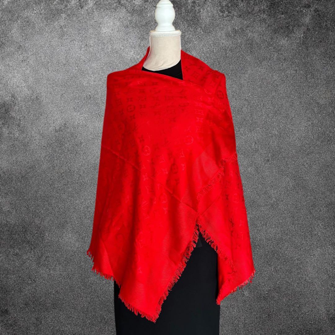 シルク混 ルイヴィトン ストール スカーフ モノグラム LOUISVUITTON