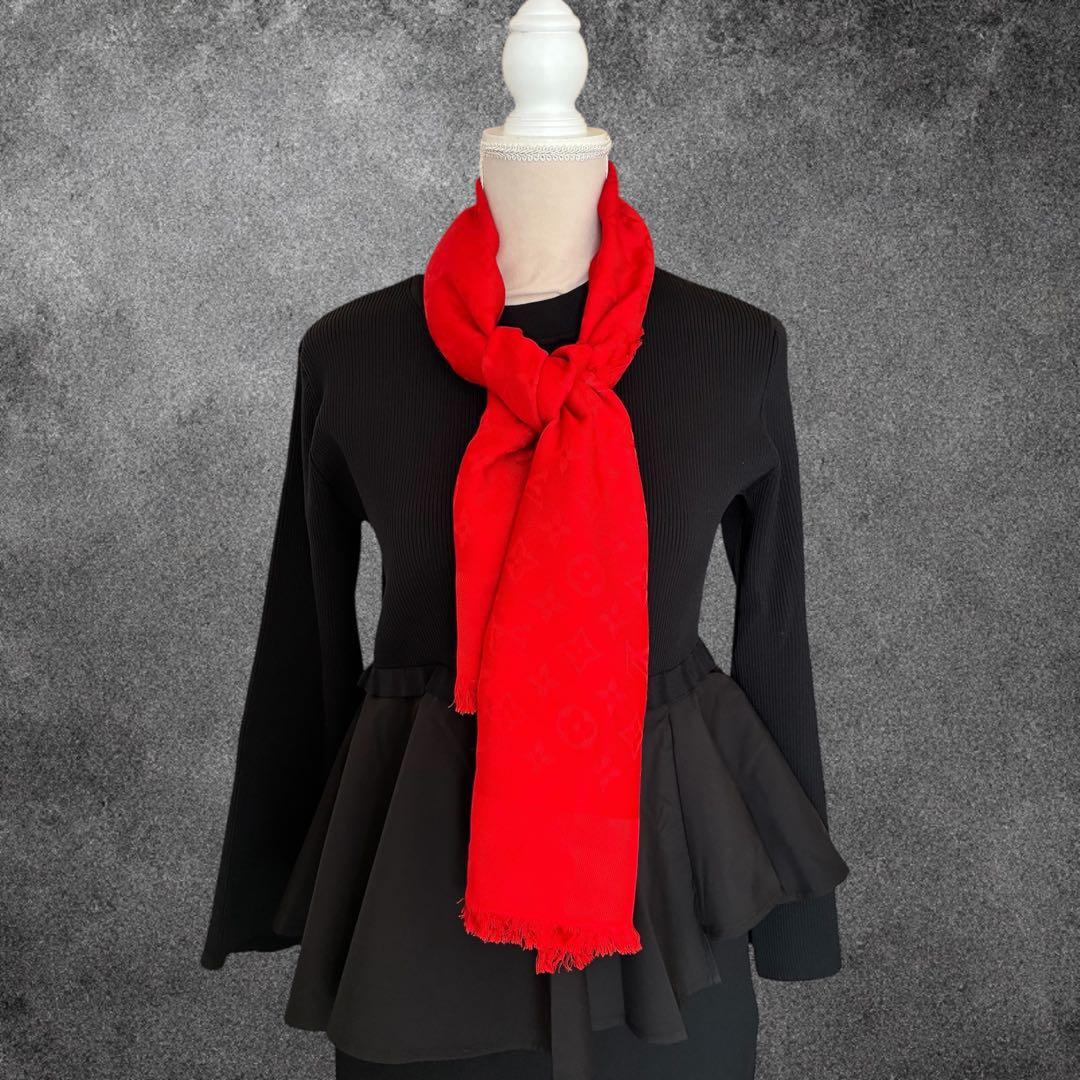 シルク混 ルイヴィトン ストール スカーフ モノグラム LOUISVUITTON