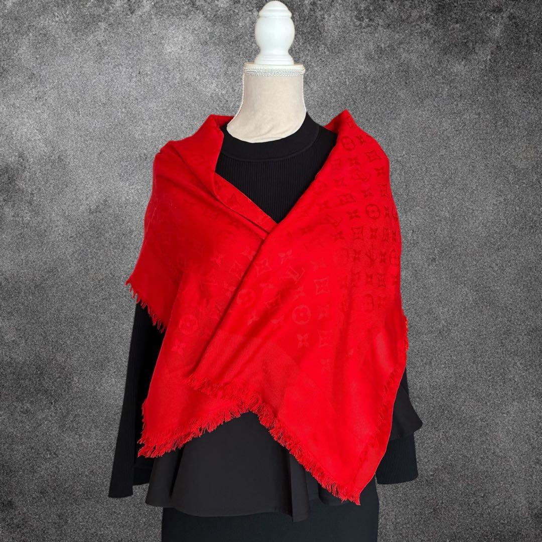 シルク混 ルイヴィトン ストール スカーフ モノグラム LOUISVUITTON